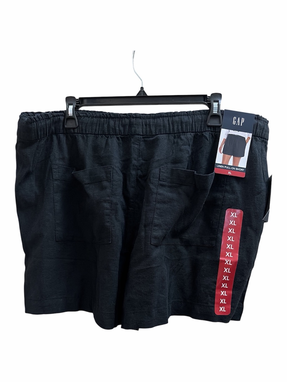 GAP Linen Blend Pull On Shorts with Pockets XL Black NWT - Picture 6 of 10